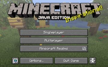 Minecraft Java menu Screen with Inspirational Tag
